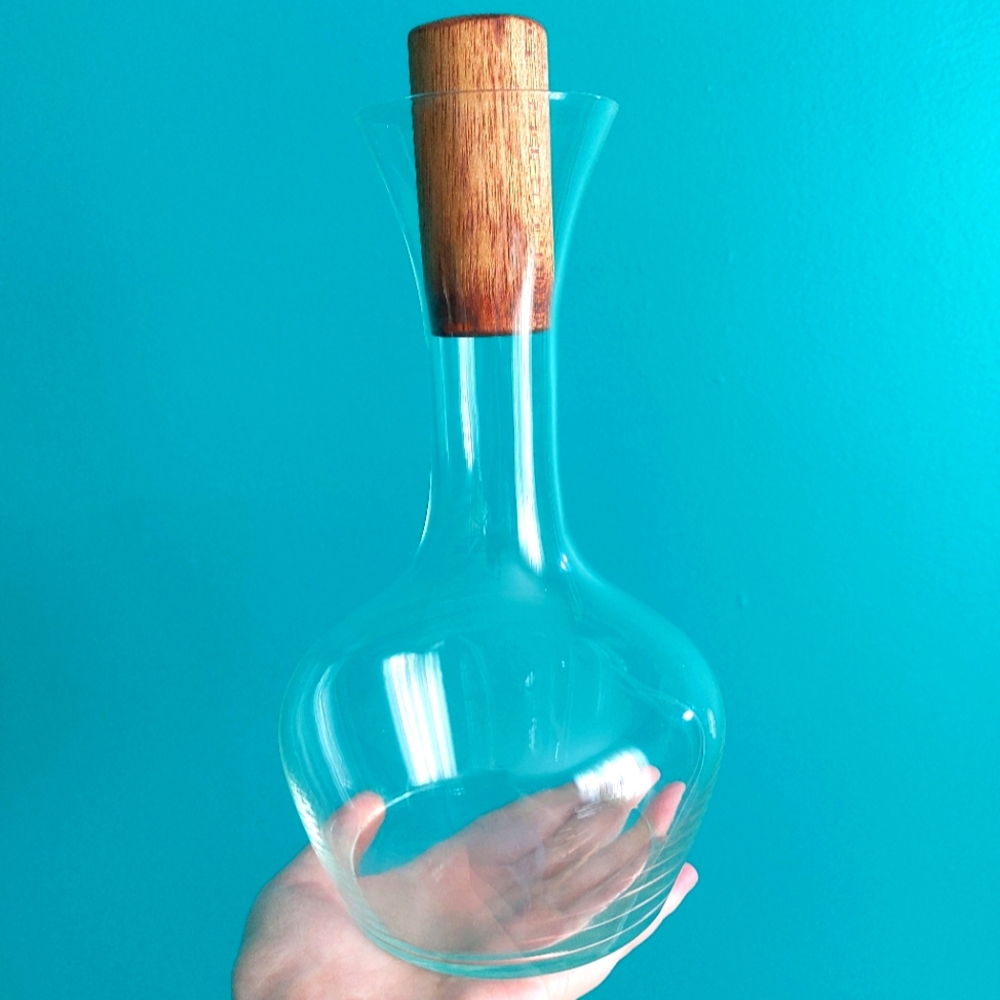 Vintage Decanter with Wooden Stopper
